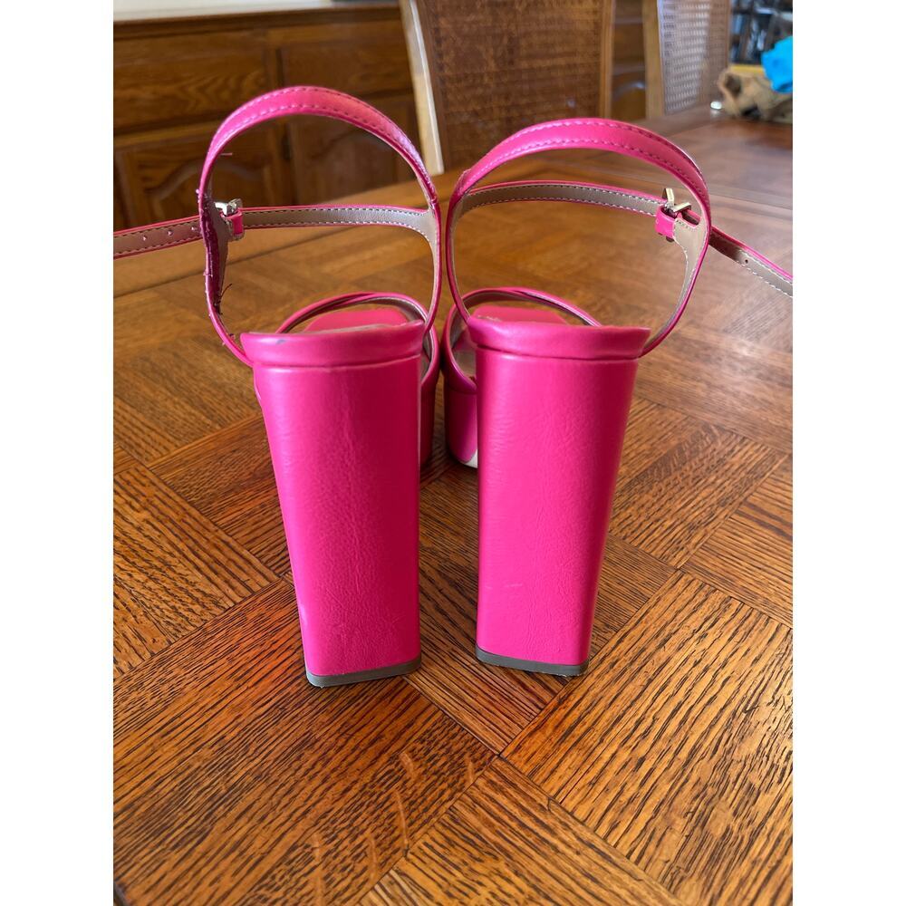 Anthropologie MAEVE platform Heels hot pink size 38 - Picture 6 of 11